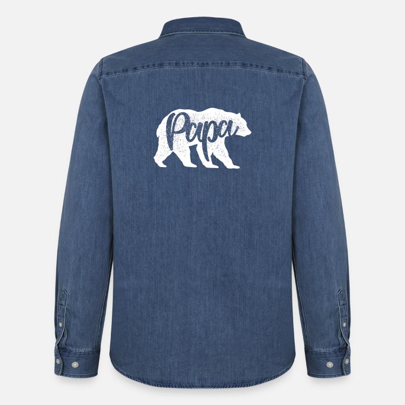 Wildcat Script Monochrom - Männer Jeanshemd Organic von Stanley/Stella - verwaschenes Mittelblau 