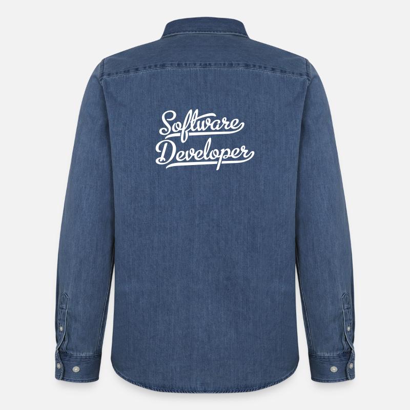 Software Developer - Männer Jeanshemd Organic von Stanley/Stella - verwaschenes Mittelblau
