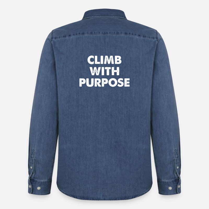Climb With Purpose - Männer Jeanshemd Organic von Stanley/Stella - verwaschenes Mittelblau 