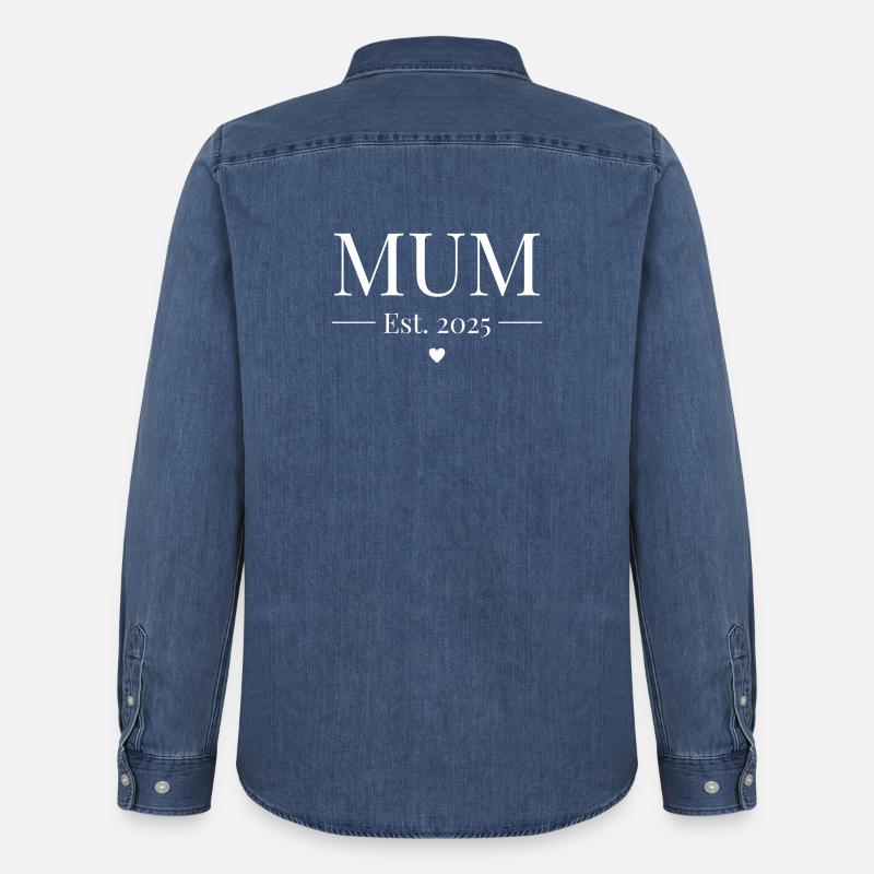 Mutter gegründet 2025 - Männer Jeanshemd Organic von Stanley/Stella - verwaschenes Mittelblau