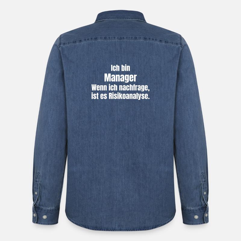 Ich bin Manager Risikoanalyse - Männer Jeanshemd Organic von Stanley/Stella - verwaschenes Mittelblau 