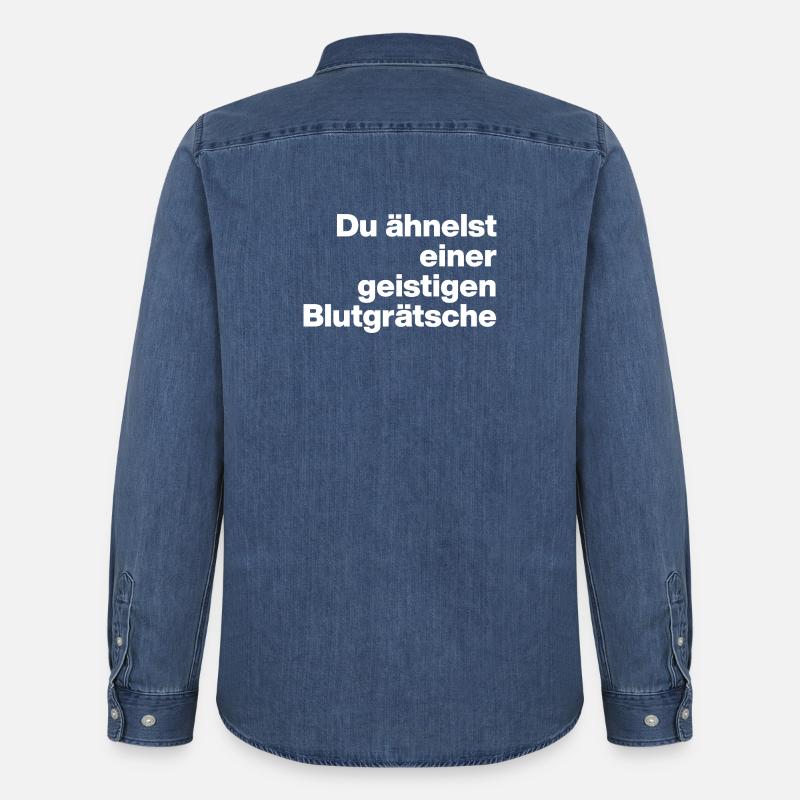 DU ÄHNELST EINER GEISTIGEN BLUTGRÄTSCHE. SARKASMUS - Männer Jeanshemd Organic von Stanley/Stella - verwaschenes Mittelblau