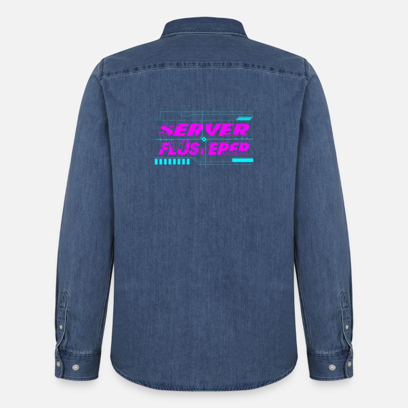 Server Flüsterer - Männer Jeanshemd Organic von Stanley/Stella - verwaschenes Mittelblau 