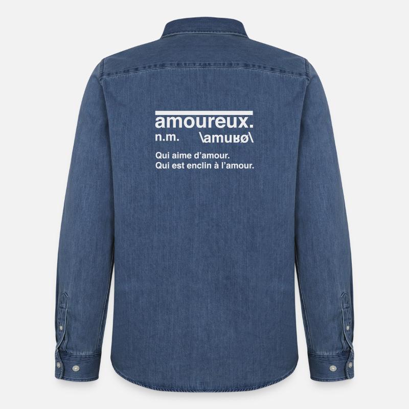 Lovers Definition Dictionary Style - Männer Jeanshemd Organic von Stanley/Stella - verwaschenes Mittelblau 