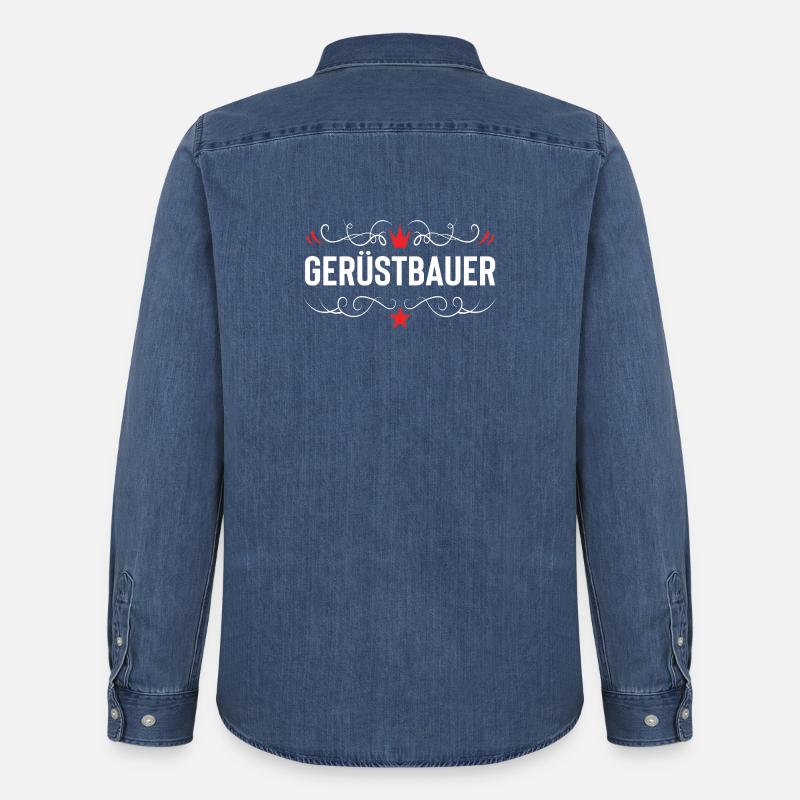 Gerüstbauer Beruf - Männer Jeanshemd Organic von Stanley/Stella - verwaschenes Mittelblau