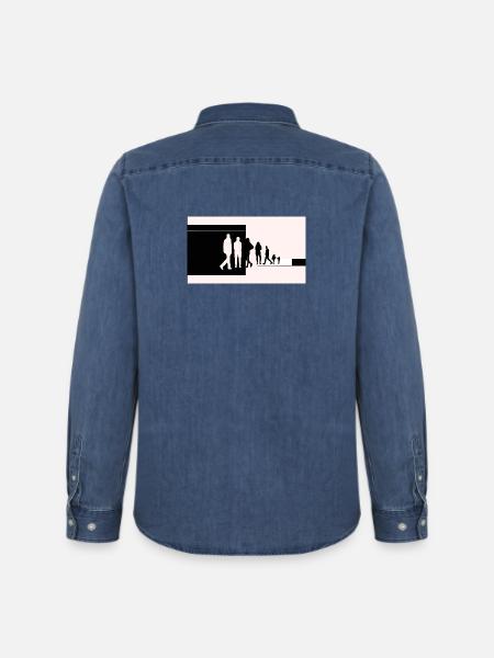 Silhouettes in transition - Men’s Organic Denim Shirt by Stanley/Stella - mid washy 