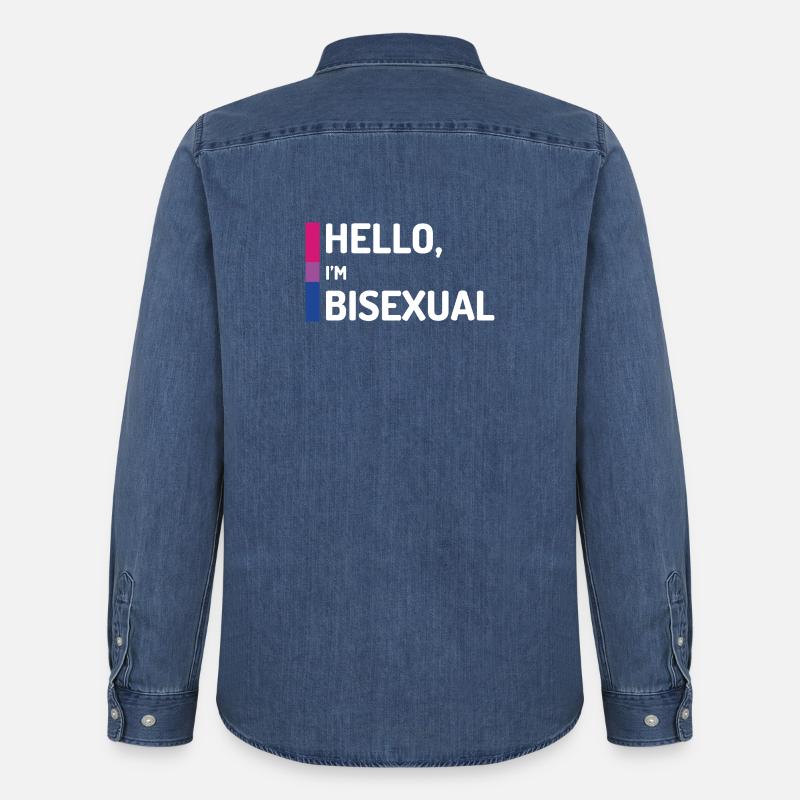 Hallo, ich bin bisexuell - Männer Jeanshemd Organic von Stanley/Stella - verwaschenes Mittelblau 