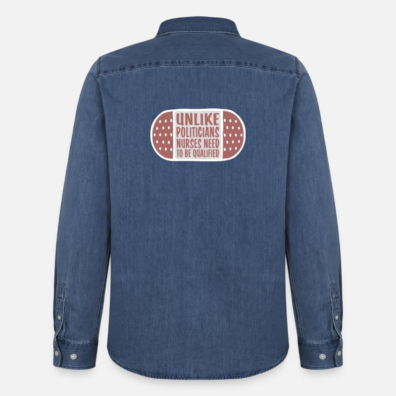 A differenza dei politici, gli infermieri devono essere qualificati - Camicia in denim uomo bio di Stanley/Stella - blu medio slavato 