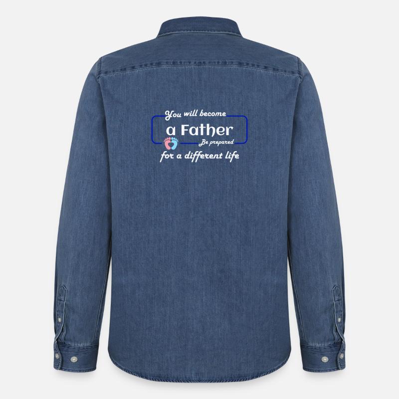 you will a father - Männer Jeanshemd Organic von Stanley/Stella - verwaschenes Mittelblau 