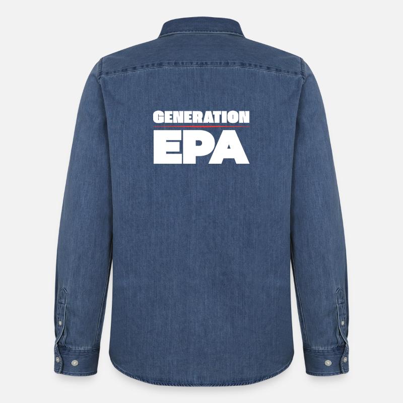 Generation EPA - Männer Jeanshemd Organic von Stanley/Stella - verwaschenes Mittelblau