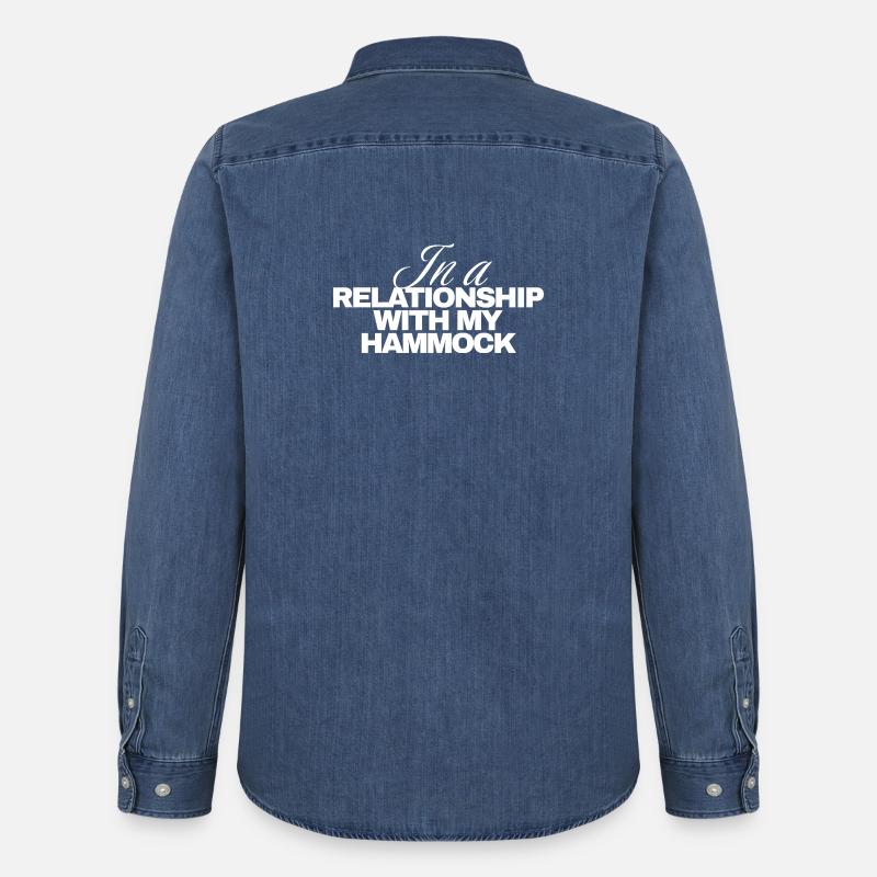 In einer Beziehung mit meiner Hängematte - Männer Jeanshemd Organic von Stanley/Stella - verwaschenes Mittelblau 