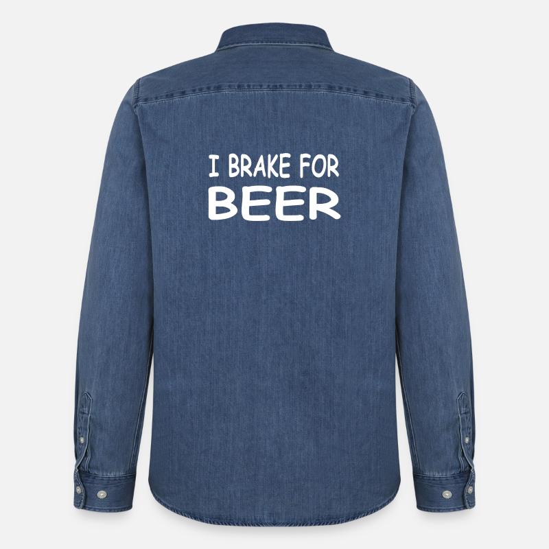 Bier - Männer Jeanshemd Organic von Stanley/Stella - verwaschenes Mittelblau