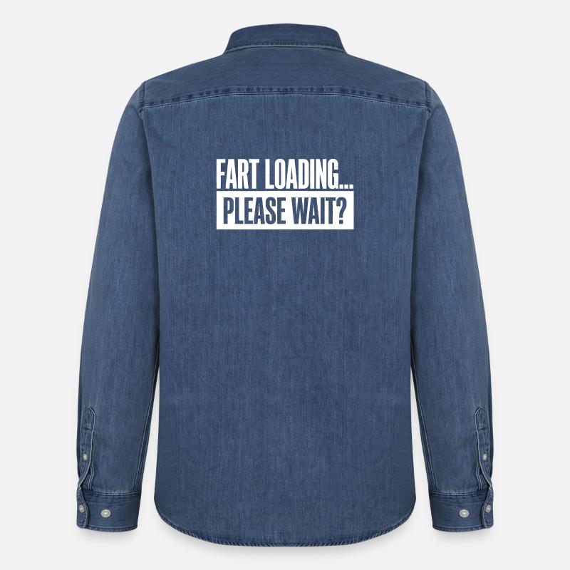 Fart Loading Please Wait Furz Lustig - Männer Jeanshemd Organic von Stanley/Stella - verwaschenes Mittelblau