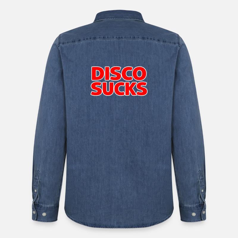 La disco, c’est nul - Chemise en denim homme bio Stanley/Stella - bleu moyen délavé 