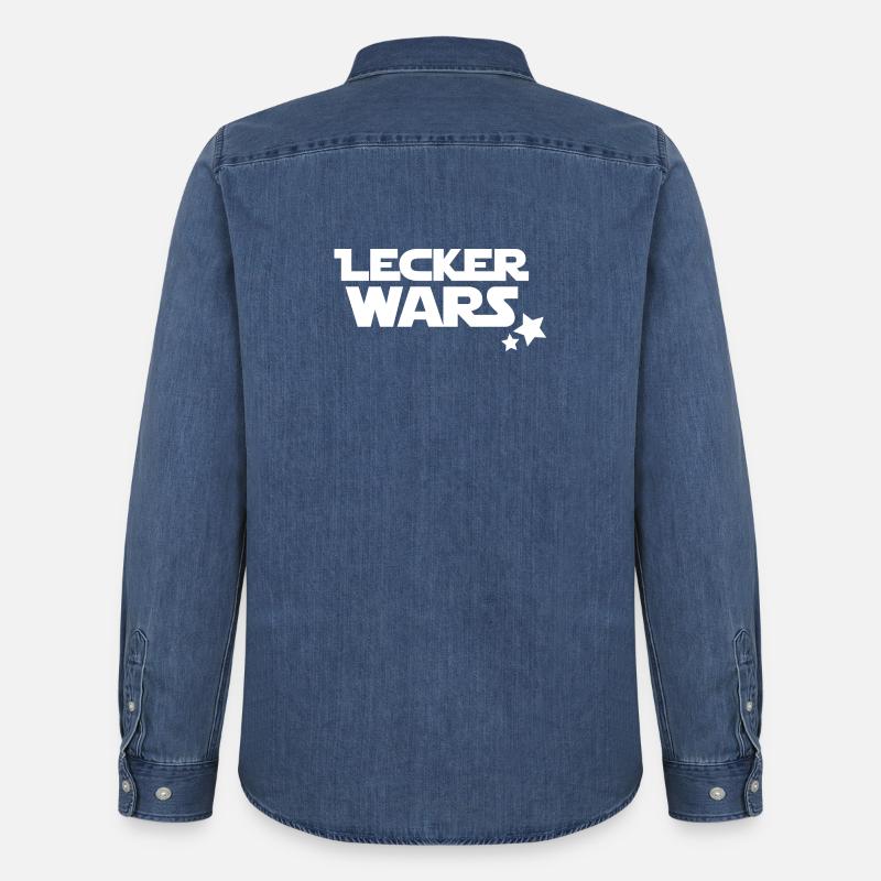 lecker wars - Männer Jeanshemd Organic von Stanley/Stella - verwaschenes Mittelblau 