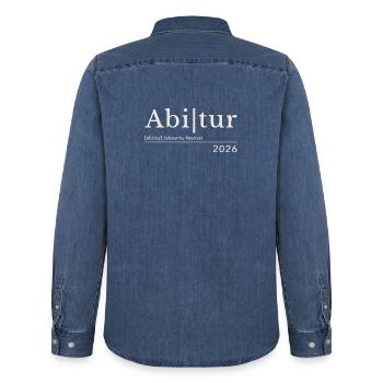 Abitur 2026 - Männer Jeanshemd Organic von Stanley/Stella - verwaschenes Mittelblau  - Hinten - AI Model Male 185 light (185cm)
