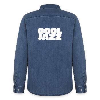 Cool Jazz - Chemise en denim homme bio Stanley/Stella - bleu moyen délavé  - Dos - AI Model Male 185 light (185cm)