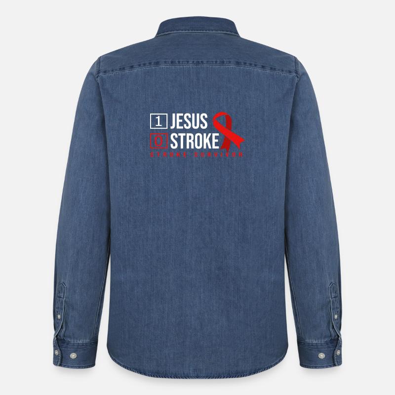 Hirnschlag Schlaganfall - Männer Jeanshemd Organic von Stanley/Stella - verwaschenes Mittelblau 