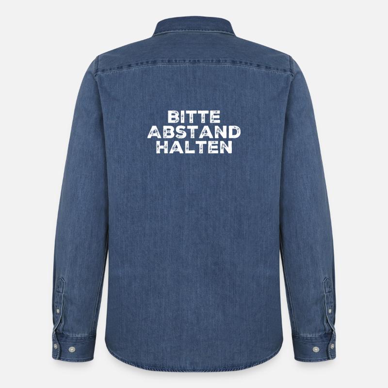 Bitte Abstand halten - Männer Jeanshemd Organic von Stanley/Stella - verwaschenes Mittelblau 