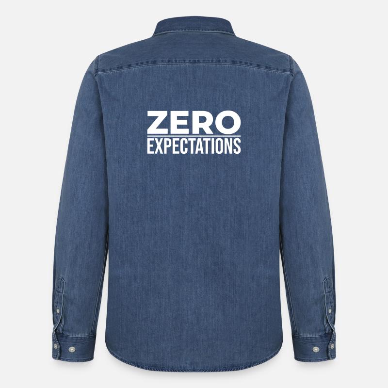 Zero Expectations – Minimal Statement - Männer Jeanshemd Organic von Stanley/Stella - verwaschenes Mittelblau 