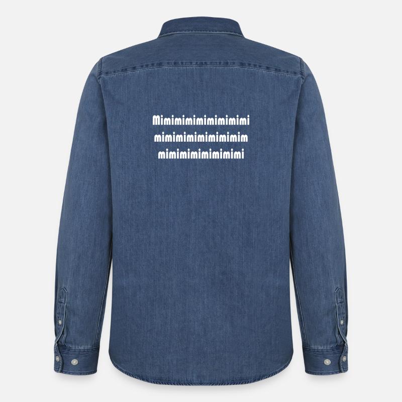 Mimi Typografie Muster Pattern - Männer Jeanshemd Organic von Stanley/Stella - verwaschenes Mittelblau 