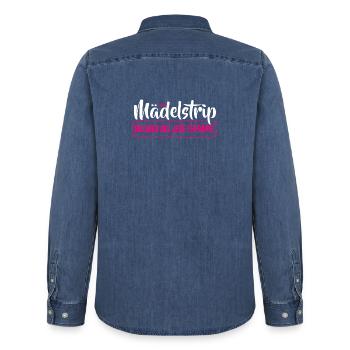 Girls' Trip 2026 Girls' Trip Girls' Tour Girls' Trip - Men’s Organic Denim Shirt by Stanley/Stella - mid washy  - Back - AI Model Male 185 light (185cm)