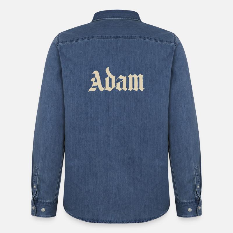 Adam Gothic Script Tee - Männer Jeanshemd Organic von Stanley/Stella - verwaschenes Mittelblau 