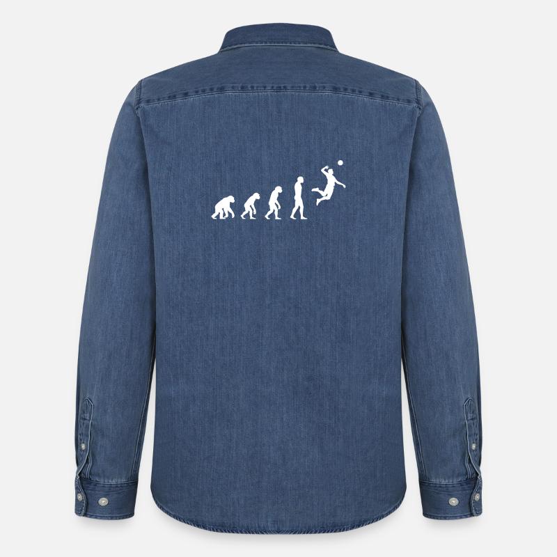 Evolution Volleyball - Männer Jeanshemd Organic von Stanley/Stella - verwaschenes Mittelblau 