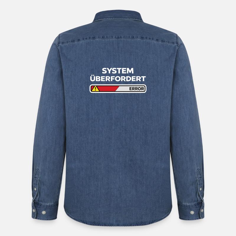 System überfordert Error - Männer Jeanshemd Organic von Stanley/Stella - verwaschenes Mittelblau 