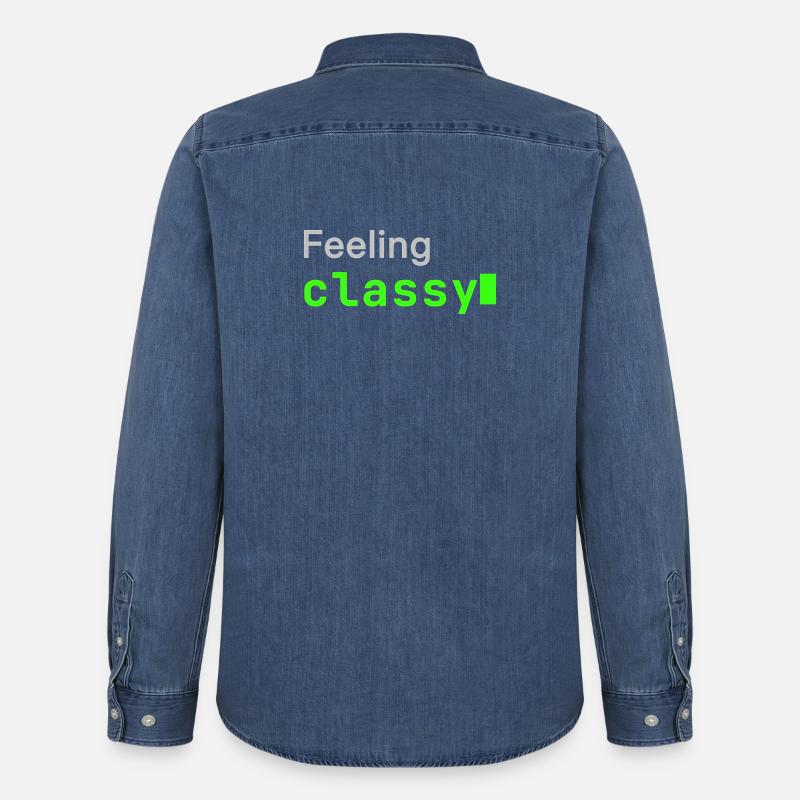 Feeling classy | Developer mood - Männer Jeanshemd Organic von Stanley/Stella - verwaschenes Mittelblau