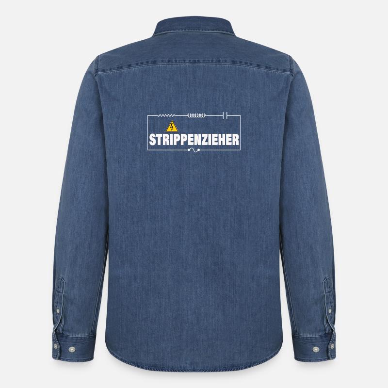 String-puller - Men’s Organic Denim Shirt by Stanley/Stella - mid washy 