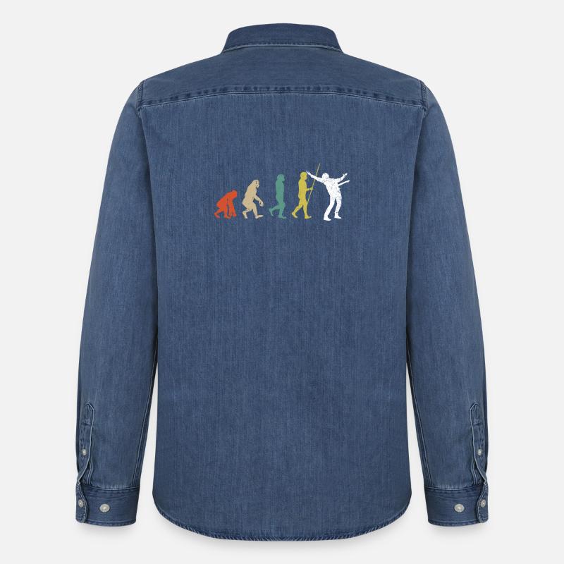 Guitariste Vintage evolution - Chemise en denim homme bio Stanley/Stella - bleu moyen délavé 