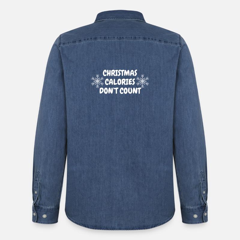 Weihnachtskalorien zählen nicht Shirt - Männer Jeanshemd Organic von Stanley/Stella - verwaschenes Mittelblau 