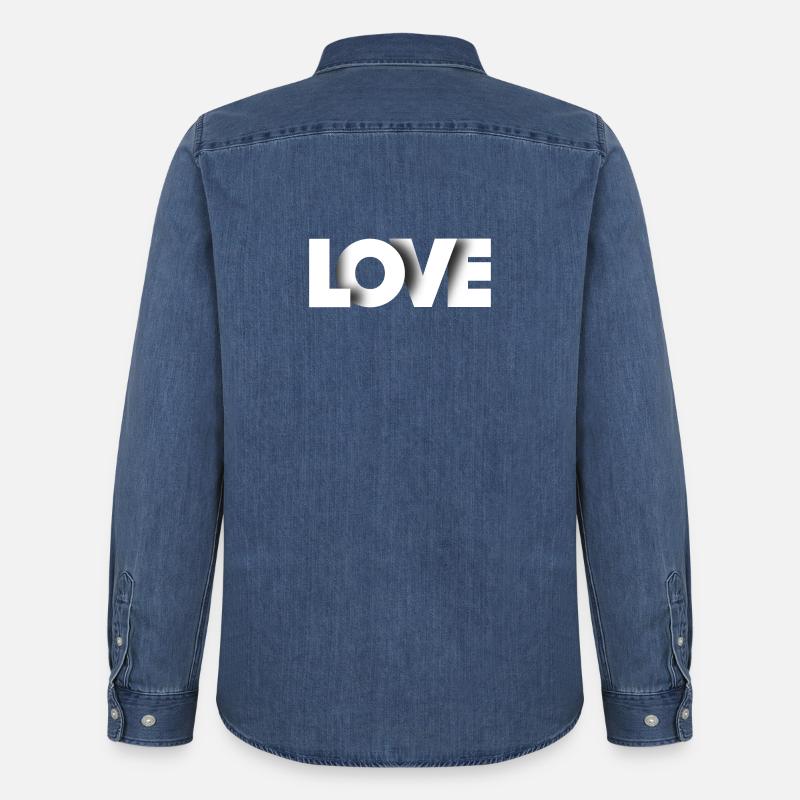 LOVE - Männer Jeanshemd Organic von Stanley/Stella - verwaschenes Mittelblau
