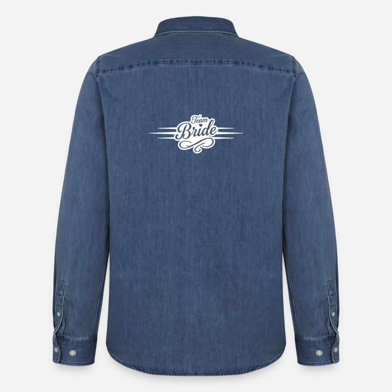 Team Braut - Männer Jeanshemd Organic von Stanley/Stella - verwaschenes Mittelblau