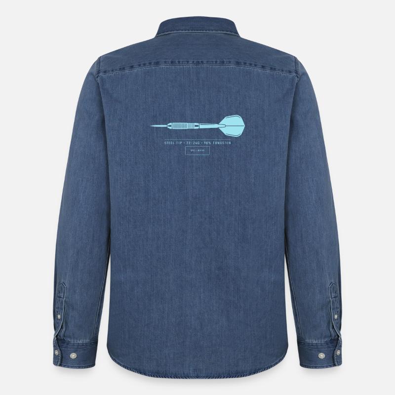 Plan technique d’illustration de fléchettes Fléchette - Chemise en denim homme bio Stanley/Stella - bleu moyen délavé 
