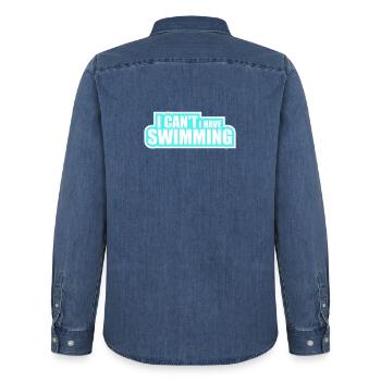Je ne peux pas, j’ai une excuse de nageur drôle - Chemise en denim homme bio Stanley/Stella - bleu moyen délavé  - Dos - AI Model Male 185 light (185cm)