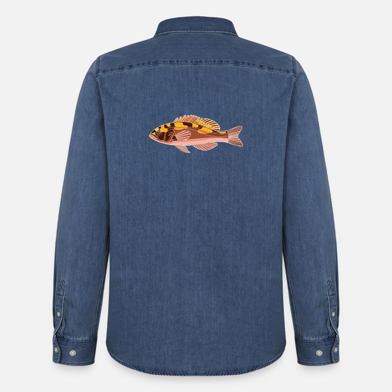 Tabaksbarsch - Männer Jeanshemd Organic von Stanley/Stella - verwaschenes Mittelblau