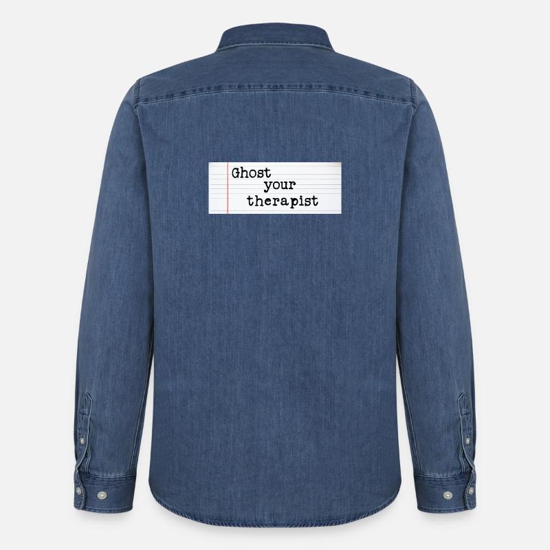 Ghost Your Therapist - Männer Jeanshemd Organic von Stanley/Stella - verwaschenes Mittelblau