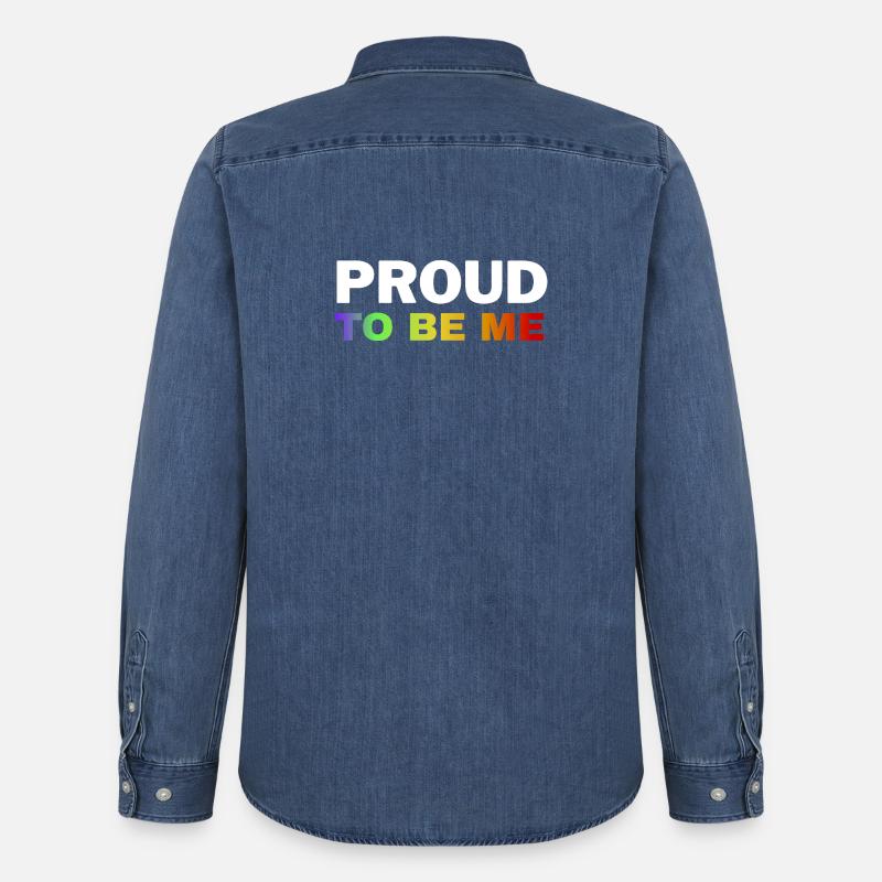 Lebendiges Pride-Empowerment-Design - Männer Jeanshemd Organic von Stanley/Stella - verwaschenes Mittelblau 