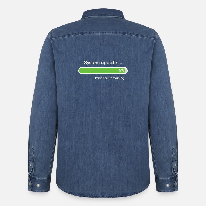 System-Update 99% verbleibende Geduld - Männer Jeanshemd Organic von Stanley/Stella - verwaschenes Mittelblau 