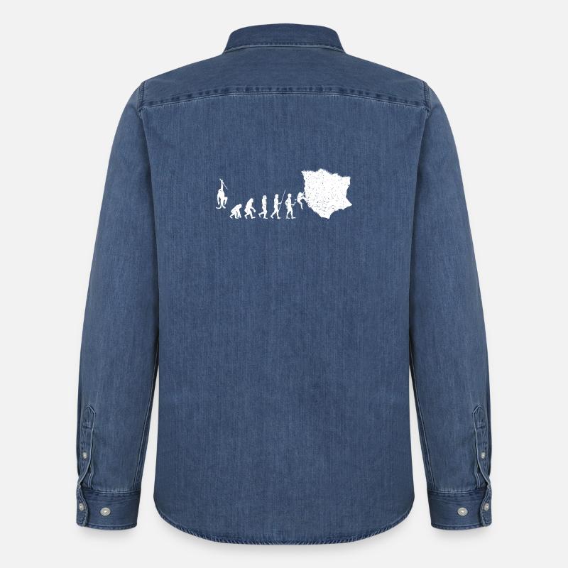 Evolution zur Abenteuer-Silhouette - Männer Jeanshemd Organic von Stanley/Stella - verwaschenes Mittelblau 