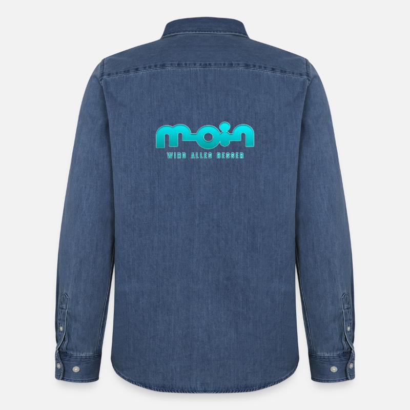 Moin wird alles besser - Männer Jeanshemd Organic von Stanley/Stella - verwaschenes Mittelblau
