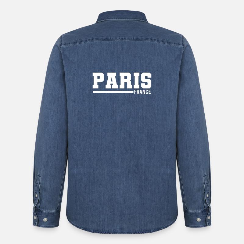 Paris | Frankreich - Männer Jeanshemd Organic von Stanley/Stella - verwaschenes Mittelblau 