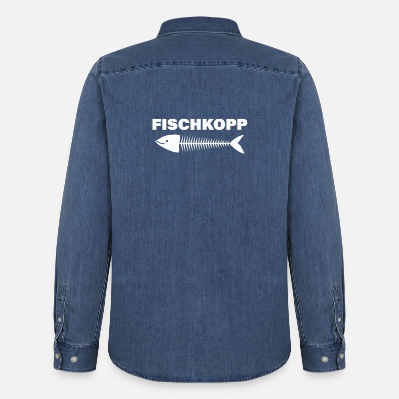 FISCHKOPP - Männer Jeanshemd Organic von Stanley/Stella - verwaschenes Mittelblau 