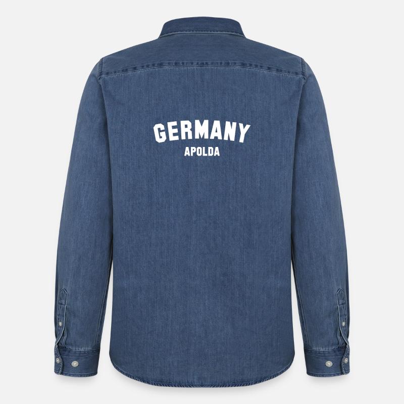 APOLDA Germany - Männer Jeanshemd Organic von Stanley/Stella - verwaschenes Mittelblau