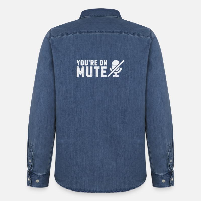 Sie sind auf stummgeschaltetem Mikrofon - Männer Jeanshemd Organic von Stanley/Stella - verwaschenes Mittelblau 