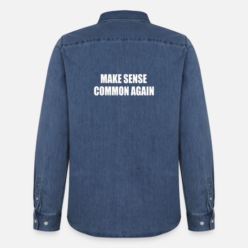 make sense common again - Männer Jeanshemd Organic von Stanley/Stella - verwaschenes Mittelblau