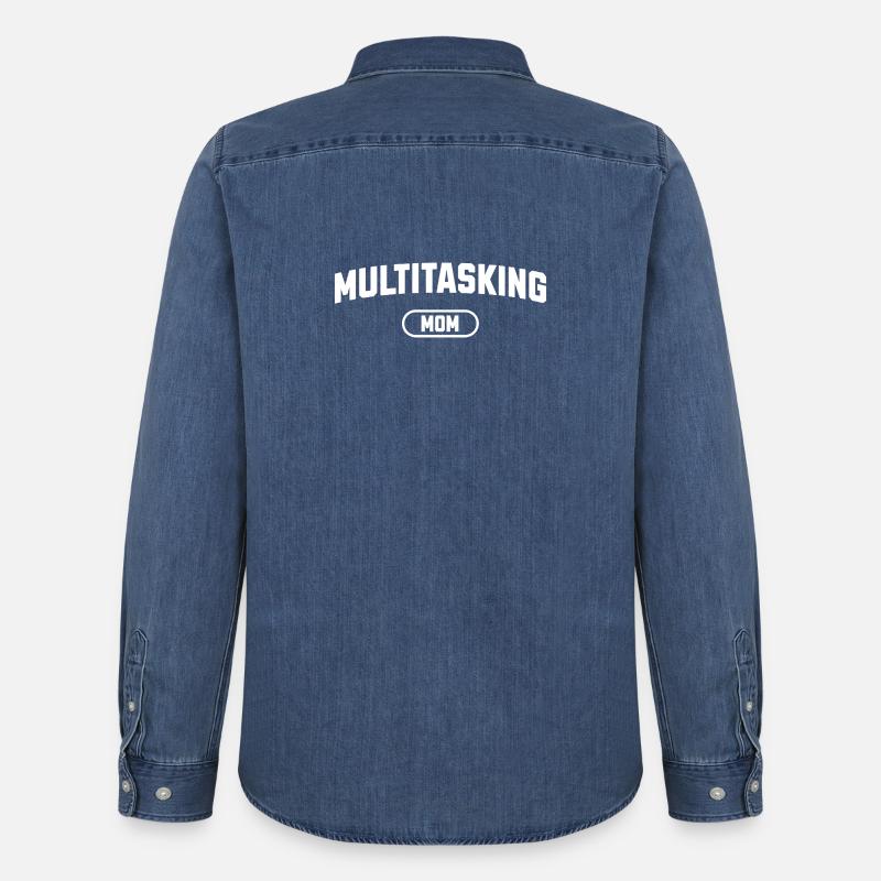 Multitasking-Mama - Männer Jeanshemd Organic von Stanley/Stella - verwaschenes Mittelblau 