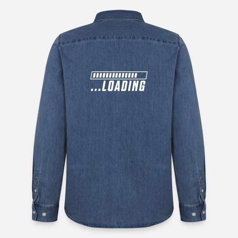 Ladebalken Loading Fortschritt - Männer Jeanshemd Organic von Stanley/Stella - verwaschenes Mittelblau 